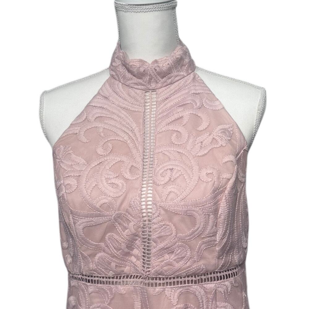 Bardot Hana Lace Halter Cocktail Dress in Soft Pink - Size L (10) - Picture 5 of 7